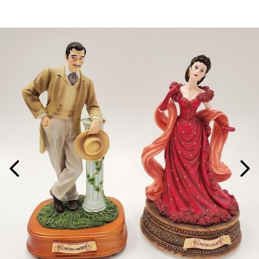 2 GONE WITH THE WIND San Francisco Music Box Company  RHETT SCARLETT music boxes